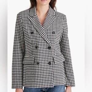 Steve Madden Black and White Houndstooth Blazer